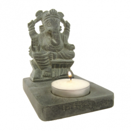 Portalumino in Pietra Ollare Grigia Ganesh