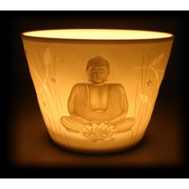 Illuminazione d'atmosfera Votiva in Porcellana - 'Buddha' 
